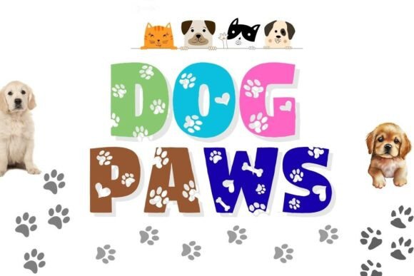Exploring Dog Paws: A Playful Decorative Font